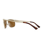 Men's PO2458S Polarized Sunglasses // Key West Gold + Brown