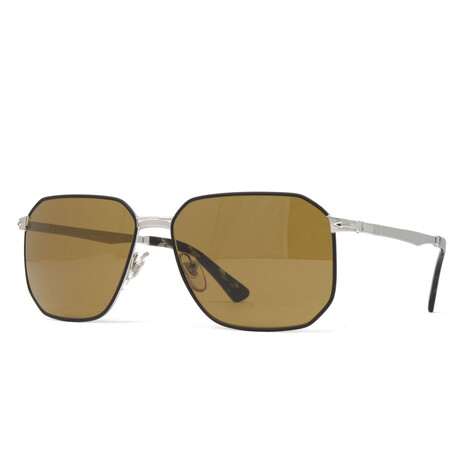 Men's PO2461S Polarized Sunglasses // Morris Silver-Black + Brown