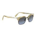 Unisex PO3199S Polarized Sunglasses // Striped Ivory + Gray Blue Gradient