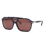 Men's PO3223S Polarized Sunglasses // Havana Blue + Burgundy