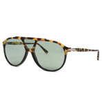 Men's PO3217S Polarized Sunglasses // Tortoise Brown Black + Green