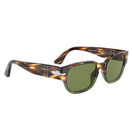 Men's PO3245S Sunglasses // Tortoise Brown-Opal Green + Green