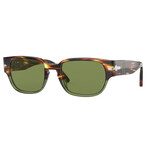 Men's PO3245S Sunglasses // Tortoise Brown-Opal Green + Green