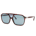 Men's PO3223S Polarized Sunglasses // Havana Brown + Blue