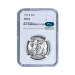 1946-S Walking Liberty Half Dollar // NGC & CAC Certified MS65 // Deluxe Collector's Pouch