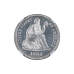 1884 Seated Liberty Dime // NGC Certified PF64 CAMEO // Deluxe Collector's Pouch