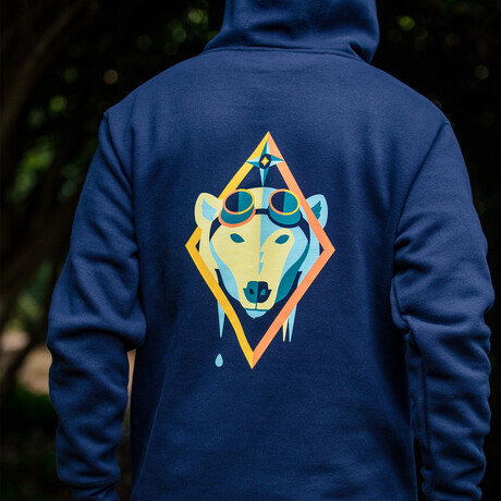 Beastland Polar Bear Hoodie  // Navy (S)