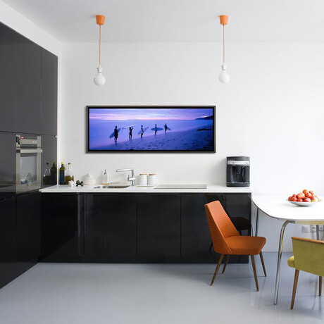 Surfers on Beach Costa Rica by Panoramic Images (12"H x 36"W x 0.75"D)