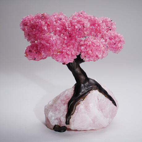Genuine Rose Quartz Clustered Gemstone Tree on Rose Quartz matrix // The Love Tree