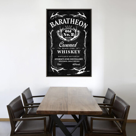 Baratheon Black Stag Whiskey by 5by5collective (26"H x 18"W x 0.75"D)