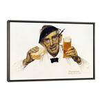 Man with Sandwich and Glass of Beer by Norman Rockwell