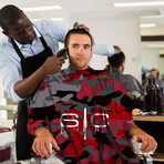 Professional Barber Camo Design Water Resistant Hair Cutting Cape One Size (Red Camo)