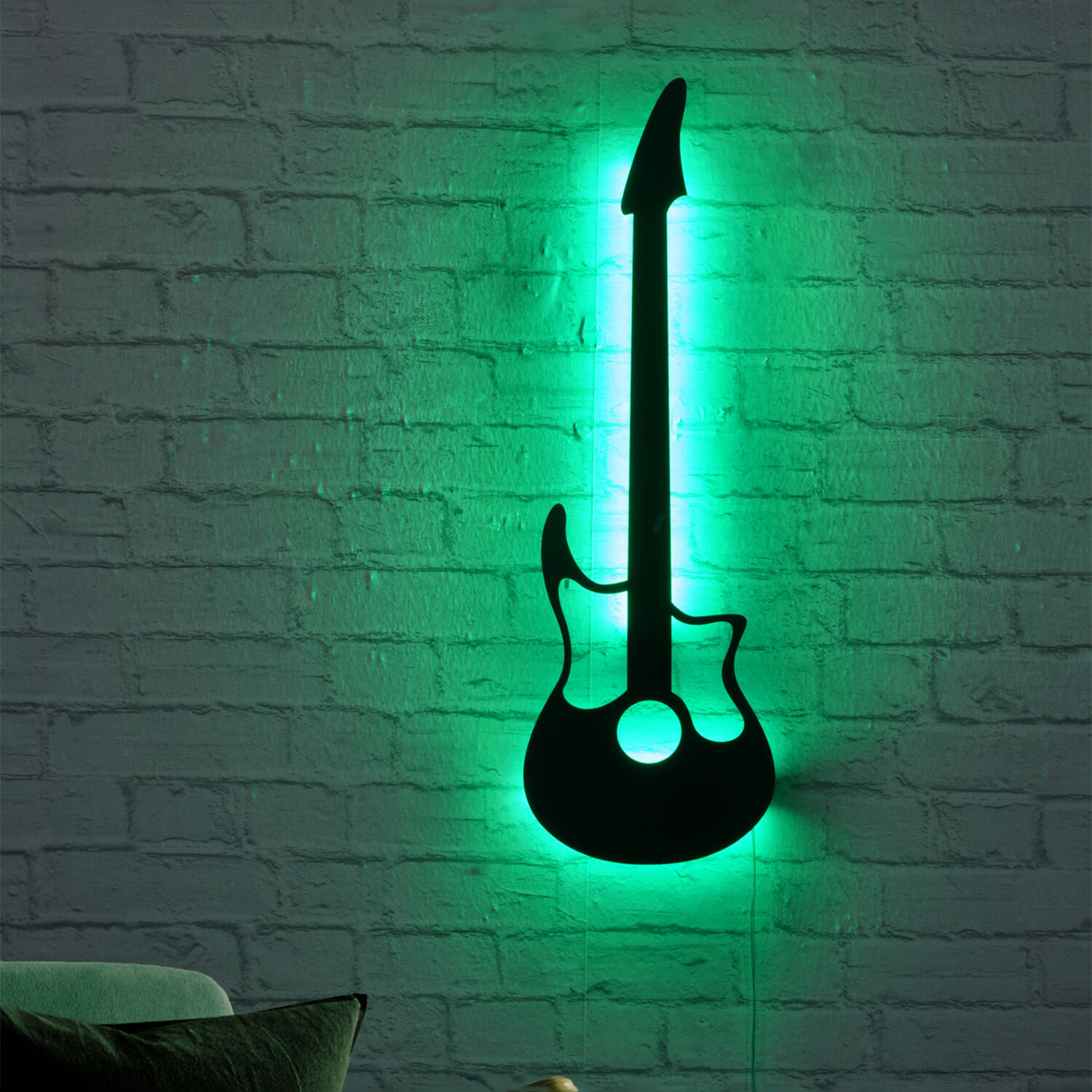 Guitar Blue Backlit Wall Art Touch Of Modern