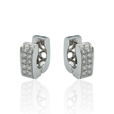 Fine Jewelry // 18K White Gold Diamond Earrings  // New