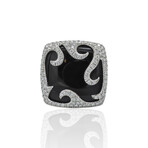 Verdi // 18K White Gold Diamond + Onyx Ring // Ring Size: 5.75 // Pre-Owned