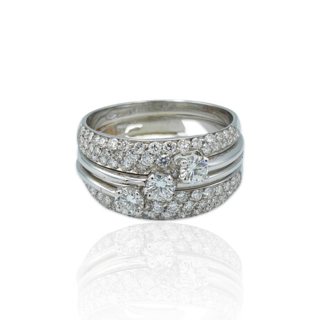 18K White Gold Diamond Ring // Ring Size: 7.5 // New
