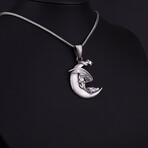 Dragon On the Crescent Necklace