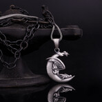 Dragon On the Crescent Necklace