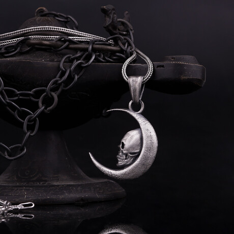 Skull and Moon Necklace