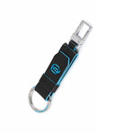Leather-Insert Keychain // Black + Blue