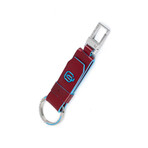 Leather-Insert Keychain // Red + Blue