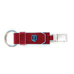Leather-Insert Keychain // Red + Blue