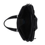 Textile + Leather Laptop Bag // Black