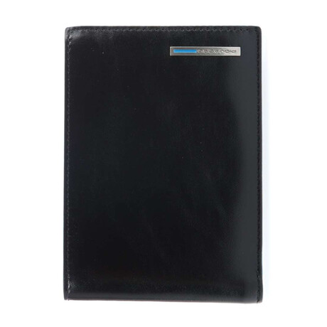 Leather Document-Holder Wallet // Black + Blue