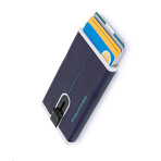 Leather Sliding-System Card Case // Night Blue