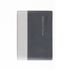 Leather Wallet With Coin Holder // Gray + Black + Red