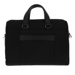 Textile + Leather Laptop Bag // Black