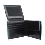 Leather Document-Holder Wallet // Black + Blue