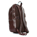 Leather Backpack // Brown + Blue