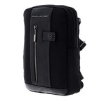 Leather + Nylon Crossbody Bag // Black