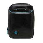 Leather iPad Mini Crossbody Bag // Black + Blue