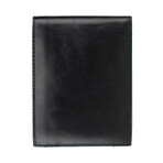 Leather Wallet With Coin Purse // Black + Blue