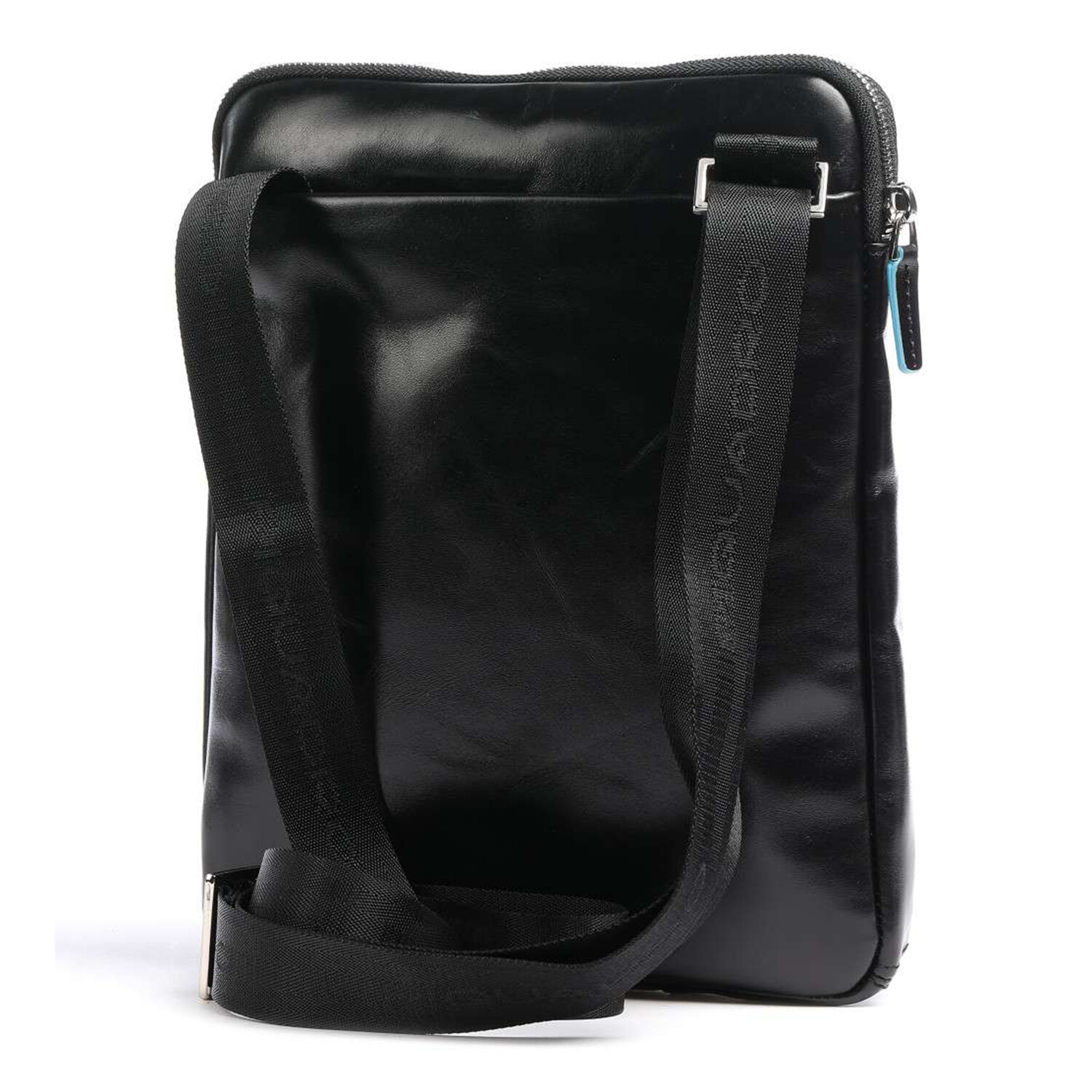Leather iPad Crossbody Bag // Black + Blue Piquadro Touch of Modern