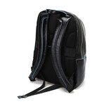 Leather Backpack // Black + Blue