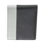 Leather Wallet With Coin Holder // Gray + Black + Red