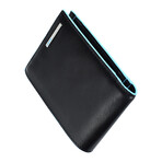 Leather Document-Holder Wallet // Black + Blue