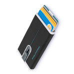 Leather Sliding-System Card Case // Black + Blue