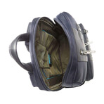 Fabric + Leather Backpack // Navy