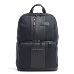 Fabric + Leather Backpack // Navy