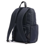 Fabric + Leather Backpack // Navy