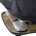 Leather + Nylon Backpack // Navy