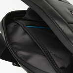Leather Crossbody iPad Mini Bag // Black