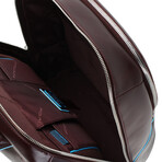 Leather Backpack // Brown + Blue