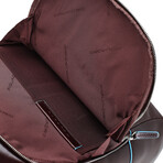 Leather Backpack // Brown + Blue