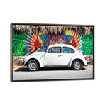 White VW Beetle Car In Cancun by Philippe Hugonnard (18"H x 26"W x 0.75"D)