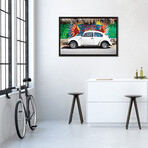 White VW Beetle Car In Cancun by Philippe Hugonnard (18"H x 26"W x 0.75"D)